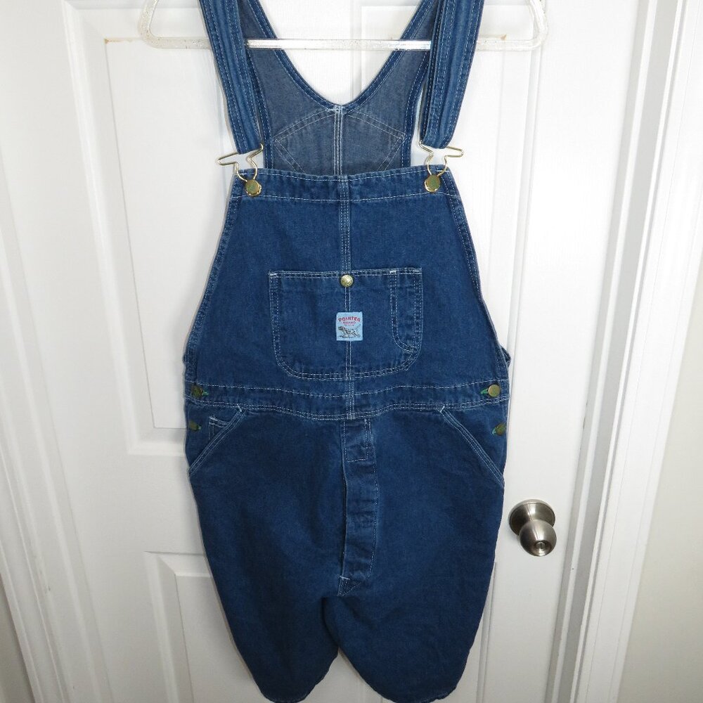 Vintage Pointer Brand Denim Overalls Shorts Bibs Size 36 USA Made